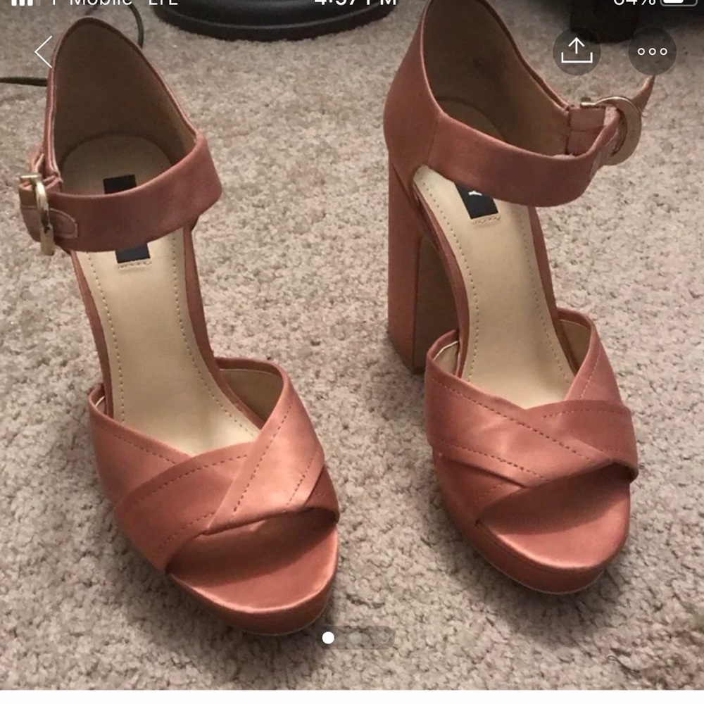 Dusty Rose block heels